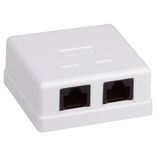 Розетка 2-портова RJ45 UTP, біла, 6 категорія